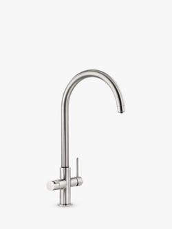 Pronteau by Abode Prothia Swan Slimline 3-in-1 Instant Steaming Hot Water Single Lever Kitchen Tap, Brushed Nickel