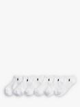 Polo Ralph Lauren Logo Trainers Socks, Pack of 6, Pure White