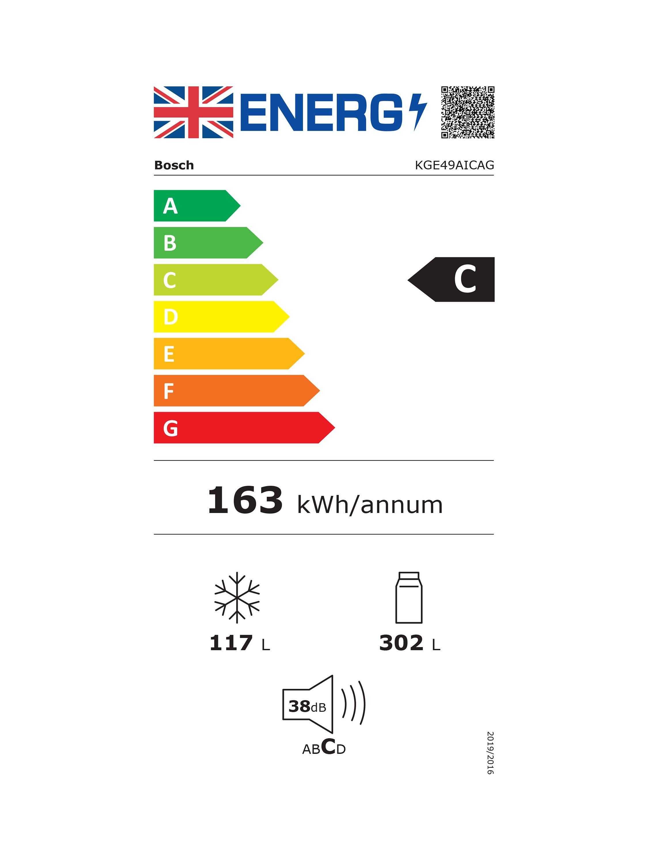 This item is rated C for energy efficiency on a scale from A (most efficient) to G (least efficient).