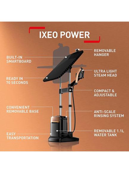 Tefal IXEO Power All-in-One 5.8 Bar Clothes Steamer, Black/Gold - view 2, Black/Gold