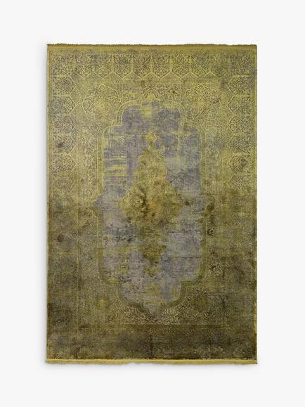 Gooch Luxury Distressed Medallion Rug - view 2, Gold