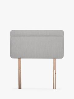 John Lewis Theale Upholstered Headboard, Single, Cotton Effect Grey