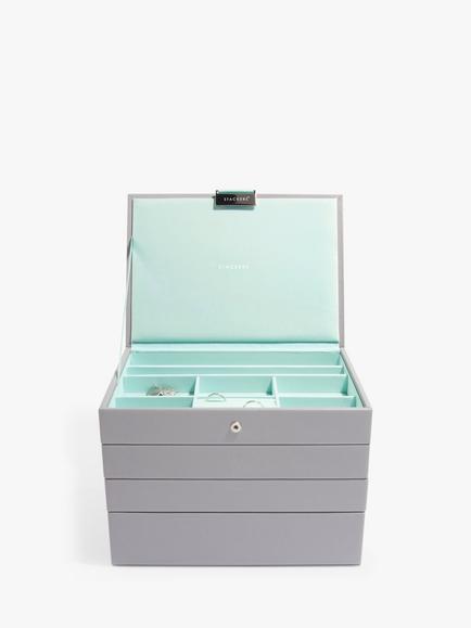 Stackers Classic 4 Layer Jewellery Box, Grey