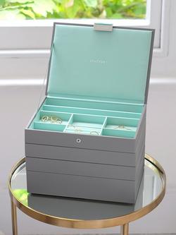 Stackers Classic 4 Layer Jewellery Box - view 2, Grey
