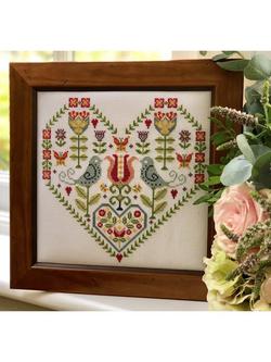 Historical Sampler Company Scandinavian Heart Cross Stitch Kit, 