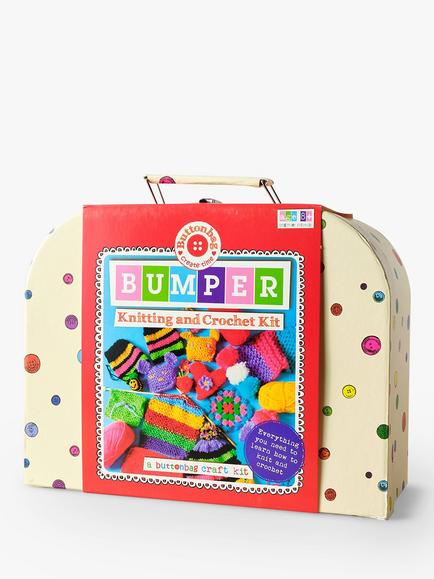 Buttonbag Bumper Knitting and Crochet Carry Kit, White/Multi