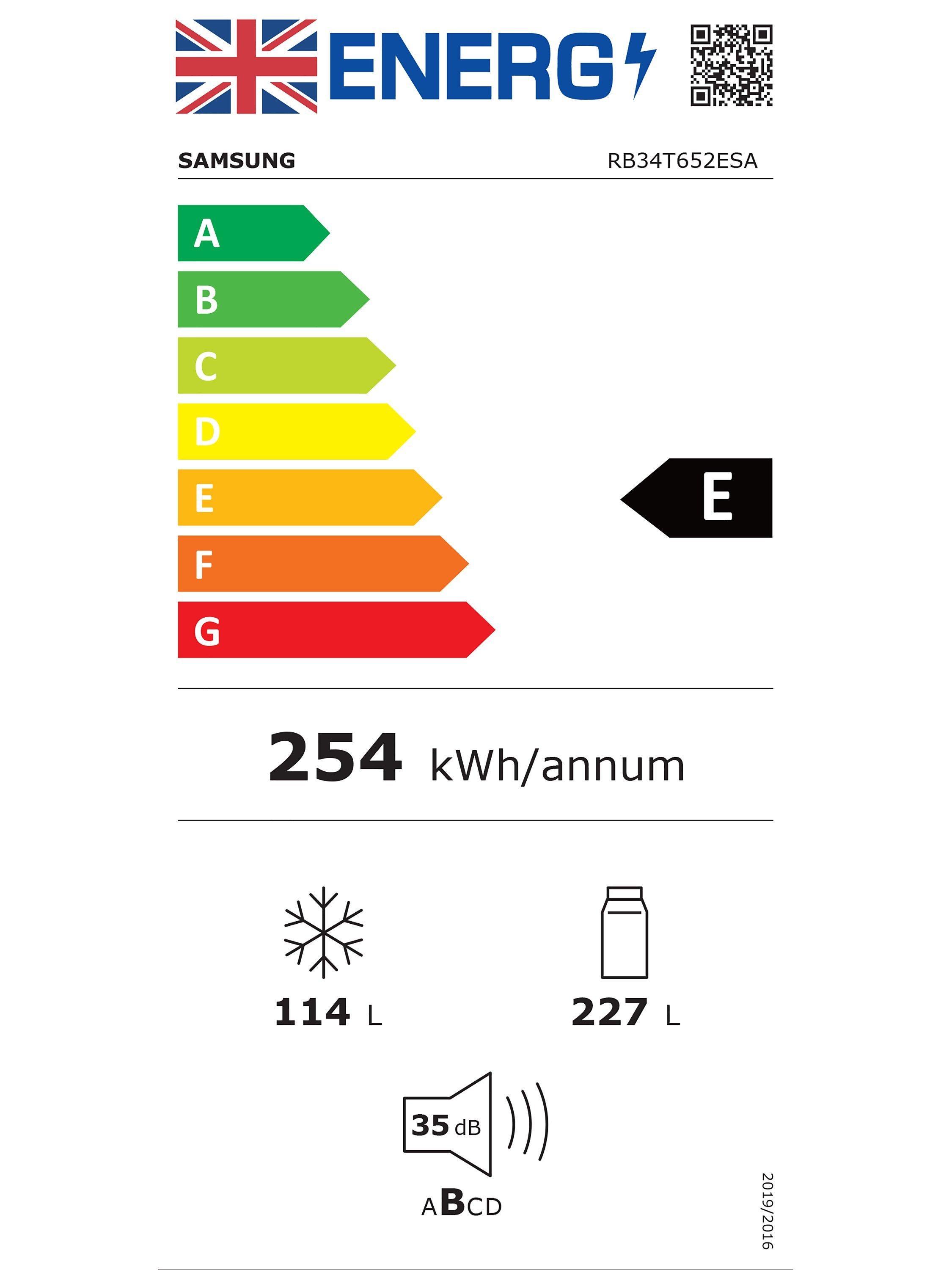 This item is rated E for energy efficiency on a scale from A (most efficient) to G (least efficient).