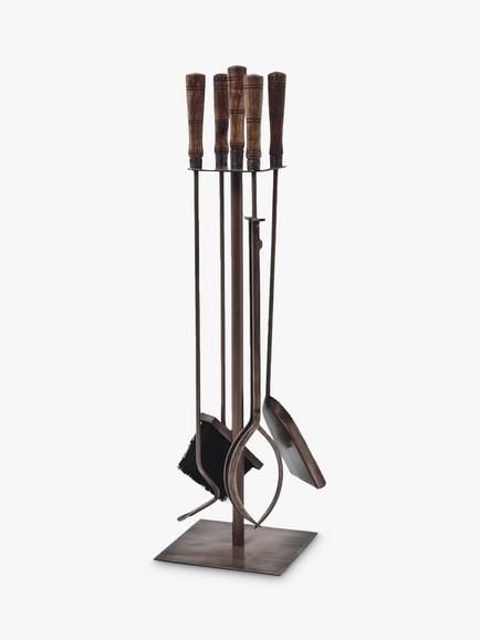 Ivyline Antique Copper Fireside Set, 4 Piece - view 2, Copper
