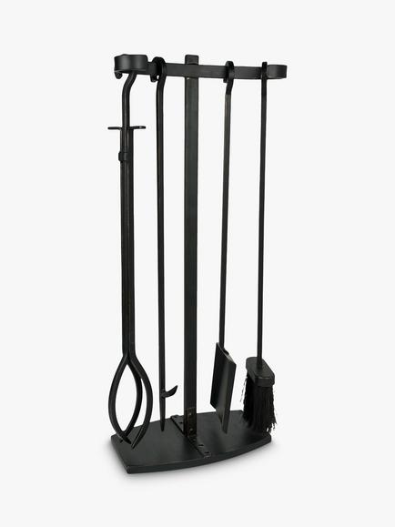Ivyline Iron Fireside Companion Set, 4 Piece - view 2, Black