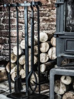 Ivyline Iron Fireside Companion Set, 4 Piece, Black