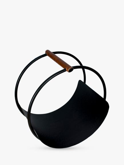 Ivyline Iron Circular Log Holder, Black