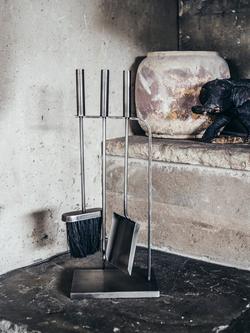 Ivyline Fireside Set, Pewter, Pewter