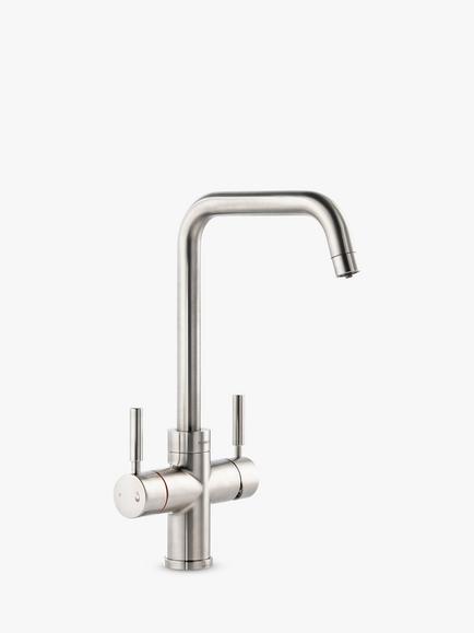 Pronteau by Abode Propure Quad 4-In-1 Instant Steaming Hot & Filtered Water 2 Lever Kitchen Tap, Brushed Nickel