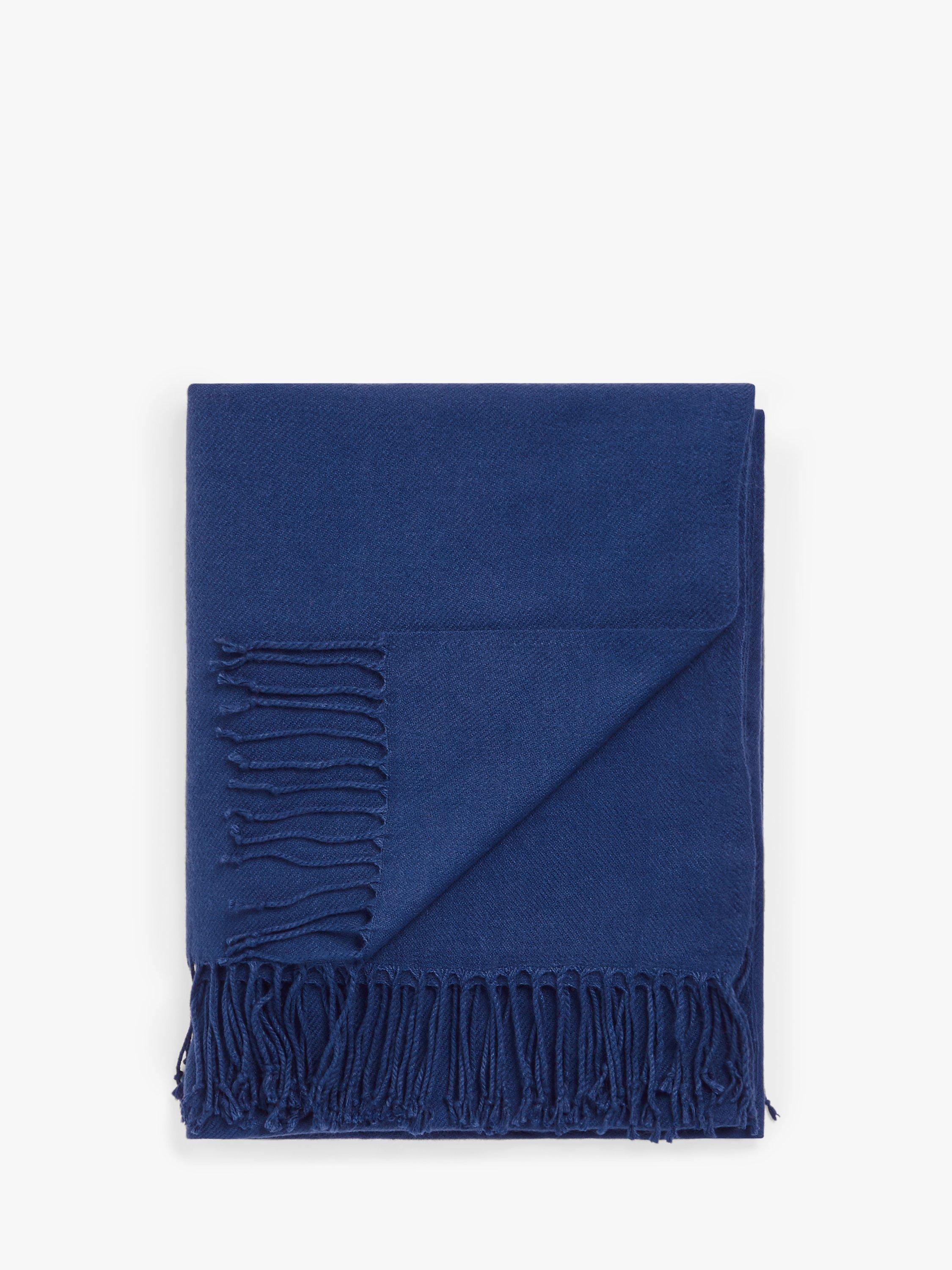 John Lewis ANYDAY Plain Throw, Navy