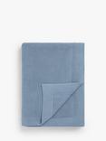 John Lewis Rye Plain Knit Throw, French Blue