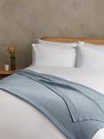 John Lewis Rye Plain Knit Throw, French Blue