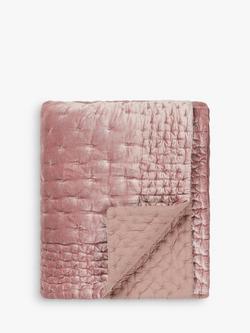 John Lewis Boutique Hotel Velvet Stitch Quilted Bedspread, Rosa