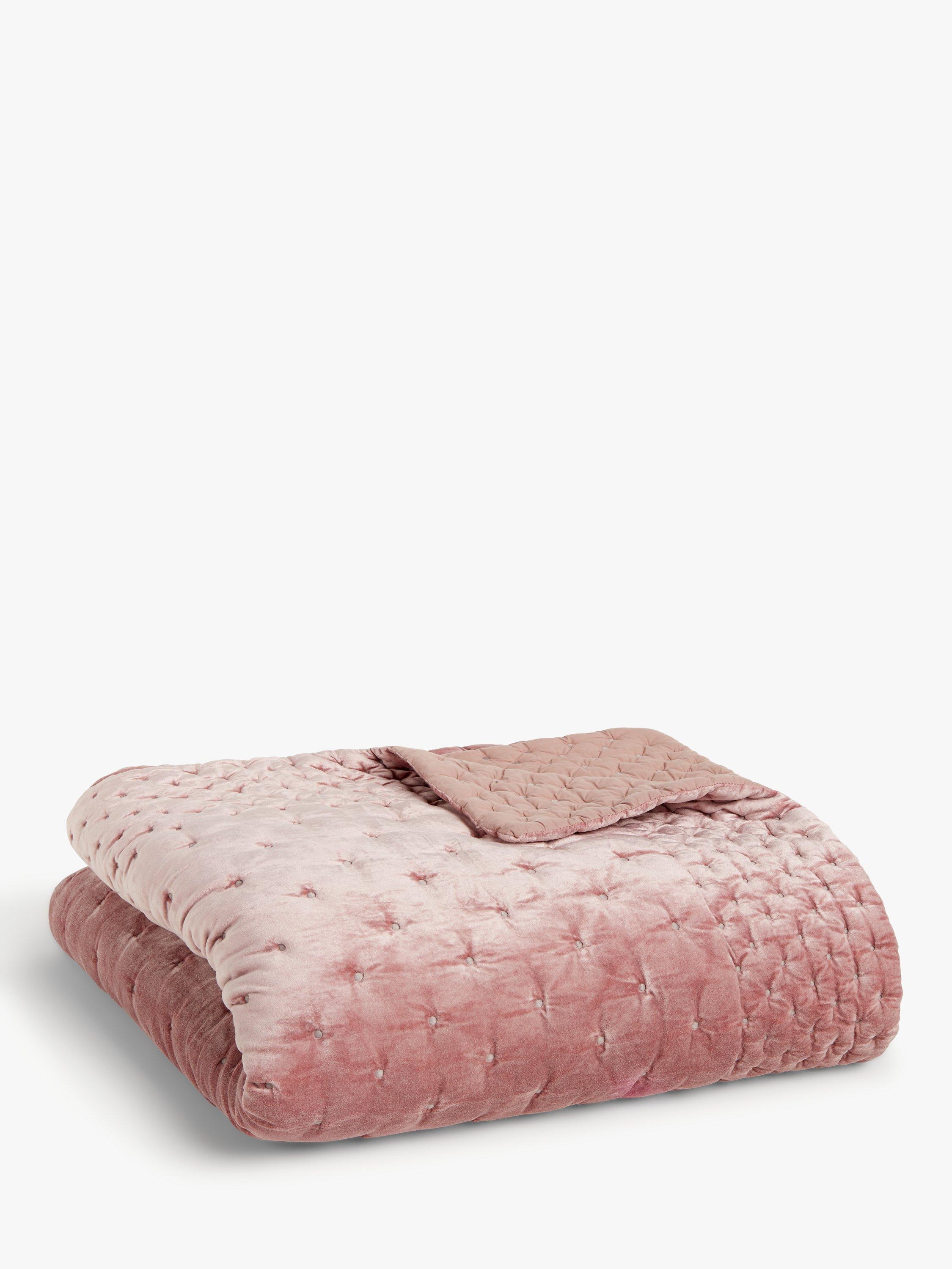 John Lewis Boutique Hotel Velvet Stitch Quilted Bedspread Rosa L260 x W250cm