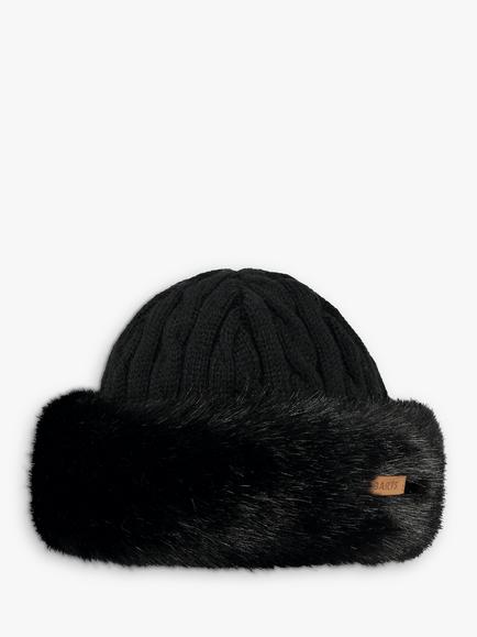 Barts Faux Fur Cable Bandhat, One Size, Black