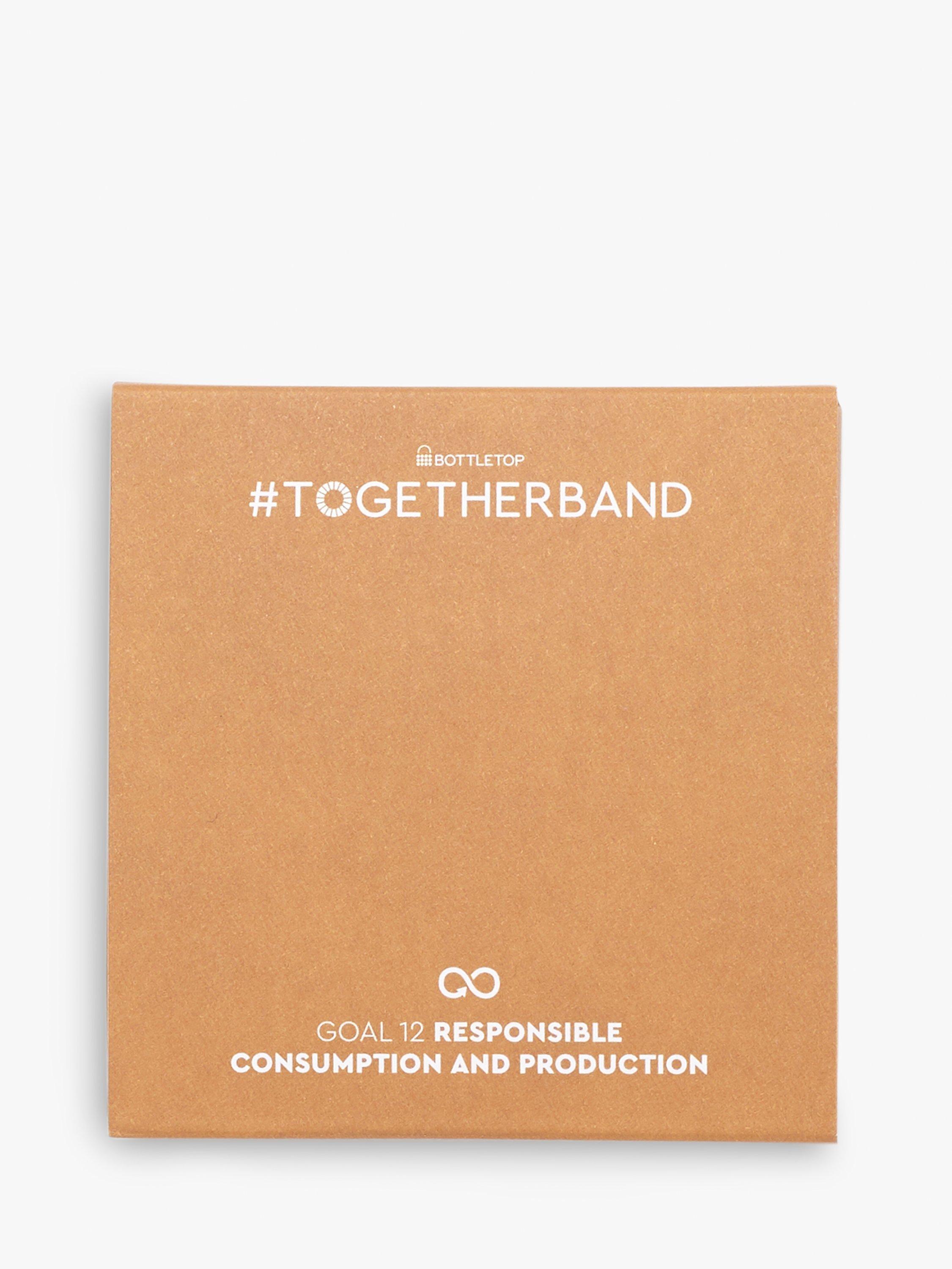 Product image 3 of 6, which shows #TOGETHERBAND UN Goal 12 - Responsible Consumption and Production Recycled Plastic Classic Bracelet, Pack of 2, Dark Mustard