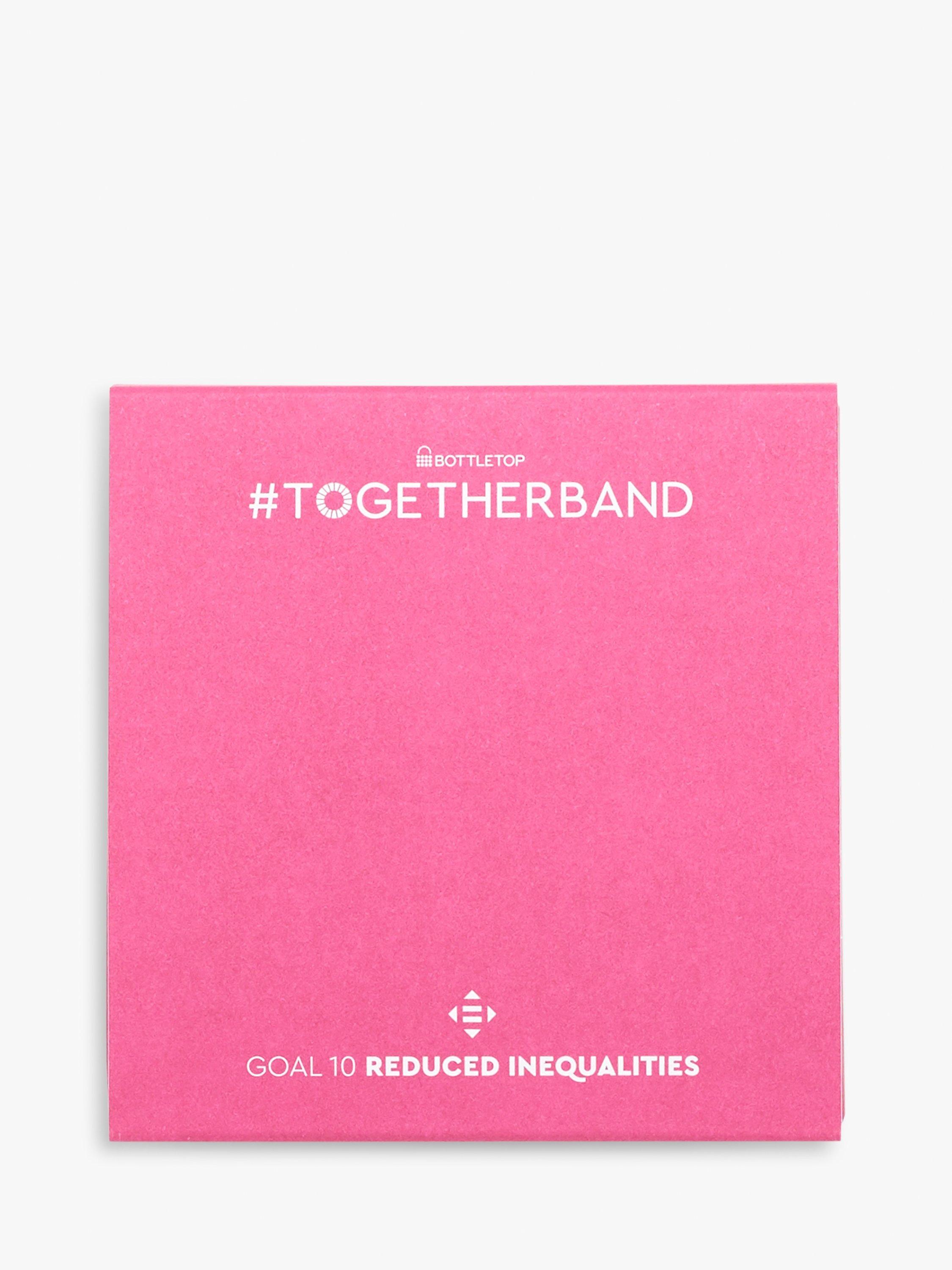 Product image 3 of 6, which shows #TOGETHERBAND UN Goal 10 - Reduced Inequalities Recycled Plastic Classic Bracelet, Pack of 2, Magenta