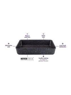 Eaziglide Neverstick Non-Stick Aluminium Rectangular Roaster, 35cm - view 2, 