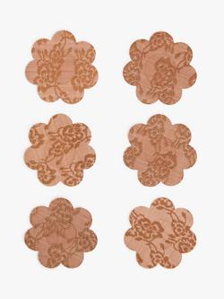 John Lewis 3 Pack Fabric Nipple Covers, Brown