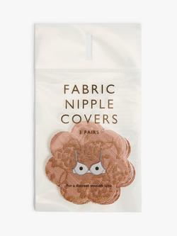 John Lewis 3 Pack Fabric Nipple Covers - view 2, Brown