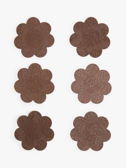 John Lewis 3 Pack Fabric Nipple Covers, Dark Brown
