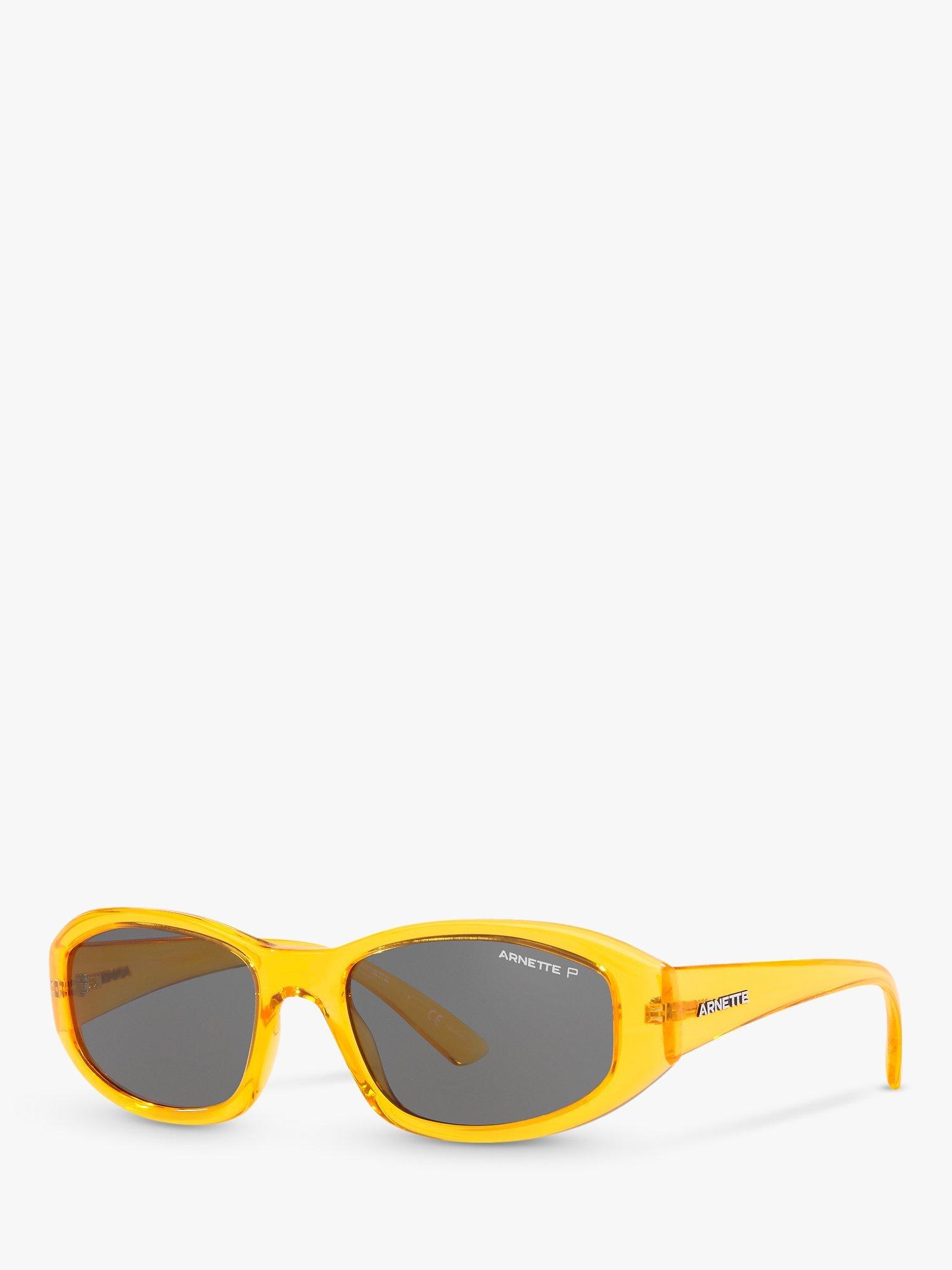 Arnette AN4266 Men's Polarised Rectangular Sunglasses, Transparent Yellow/Grey