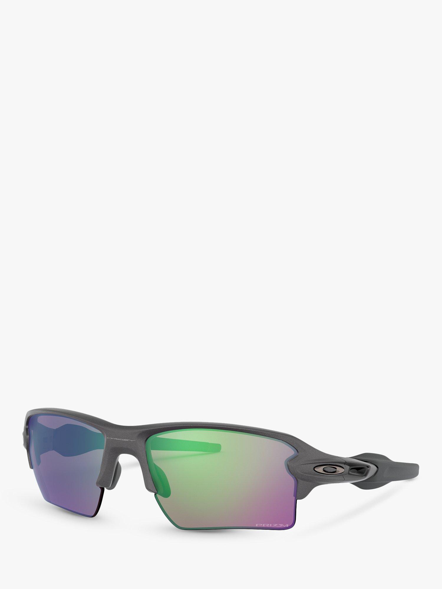 Product image 1 of 11, which shows Oakley OO9188 Men's FLAK 2.0 XL Prizm Rectangular Sunglasses, Steel/Mirror Multi