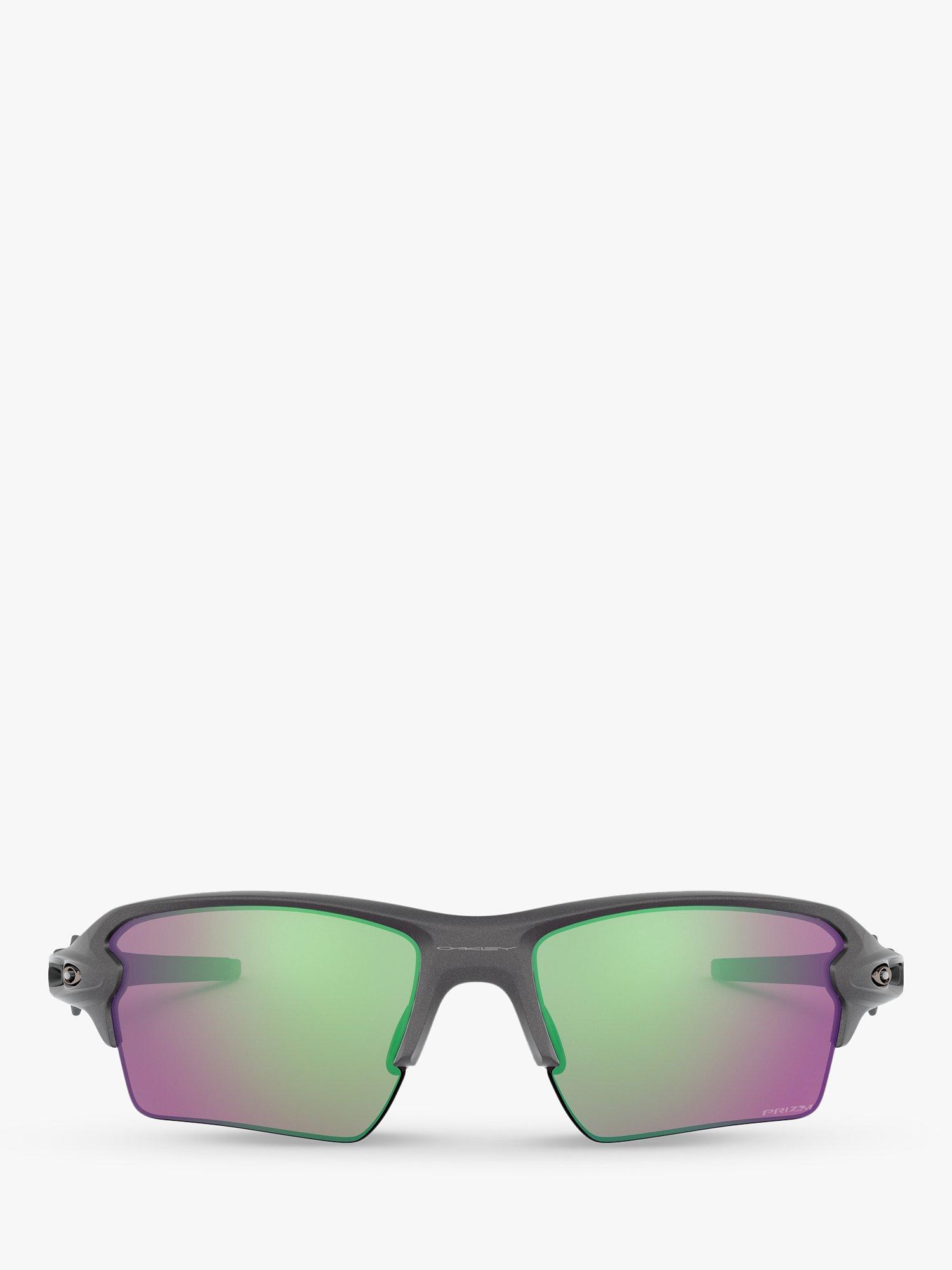 Product image 3 of 11, which shows Oakley OO9188 Men's FLAK 2.0 XL Prizm Rectangular Sunglasses, Steel/Mirror Multi