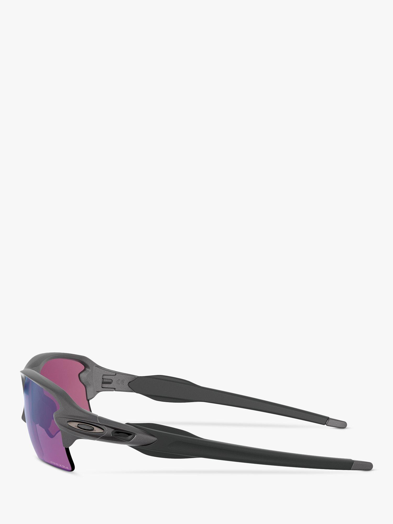 Product image 4 of 11, which shows Oakley OO9188 Men's FLAK 2.0 XL Prizm Rectangular Sunglasses, Steel/Mirror Multi