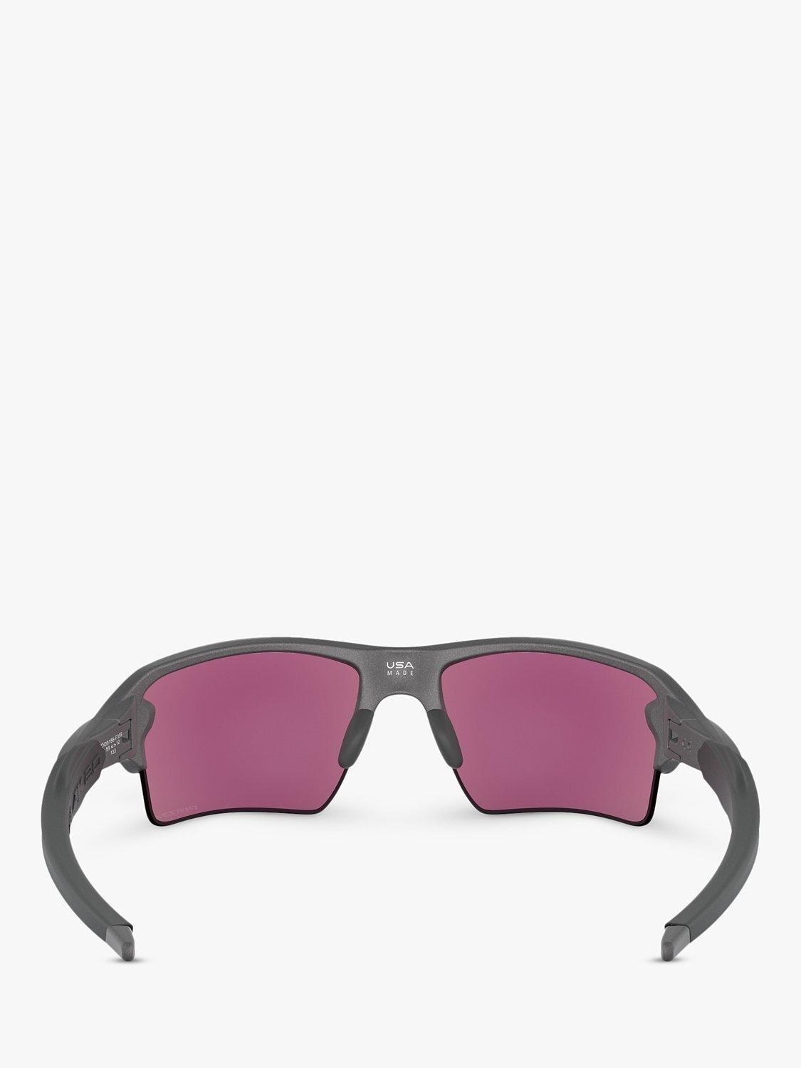Product image 7 of 11, which shows Oakley OO9188 Men's FLAK 2.0 XL Prizm Rectangular Sunglasses, Steel/Mirror Multi