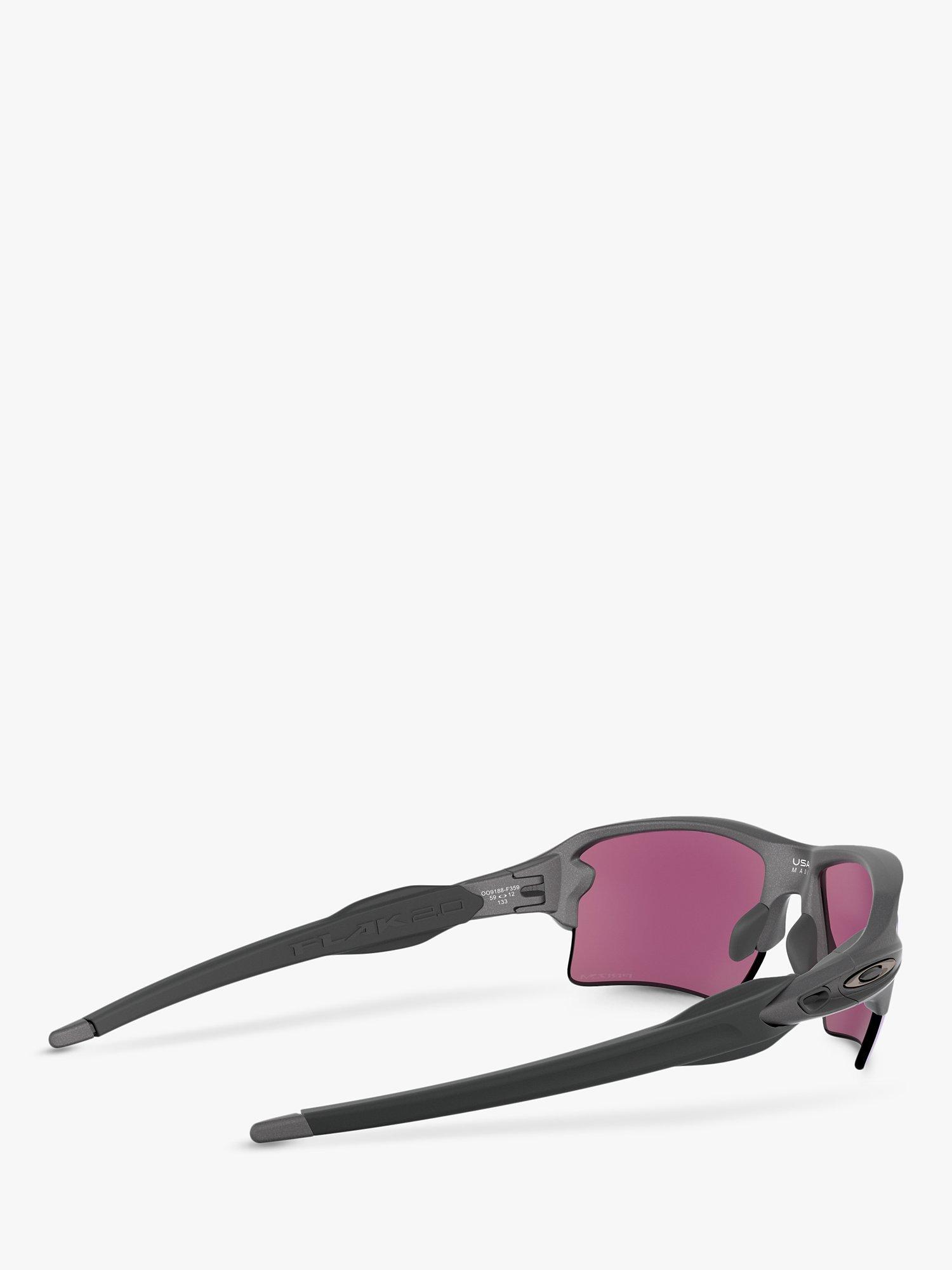 Product image 9 of 11, which shows Oakley OO9188 Men's FLAK 2.0 XL Prizm Rectangular Sunglasses, Steel/Mirror Multi