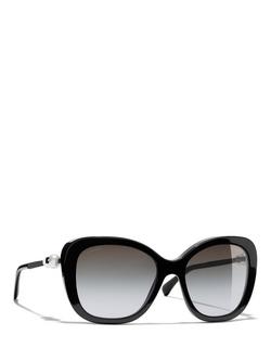 Chanel Square Sunglasses CH5339H, Black/Grey Gradient, Black/Grey Gradient