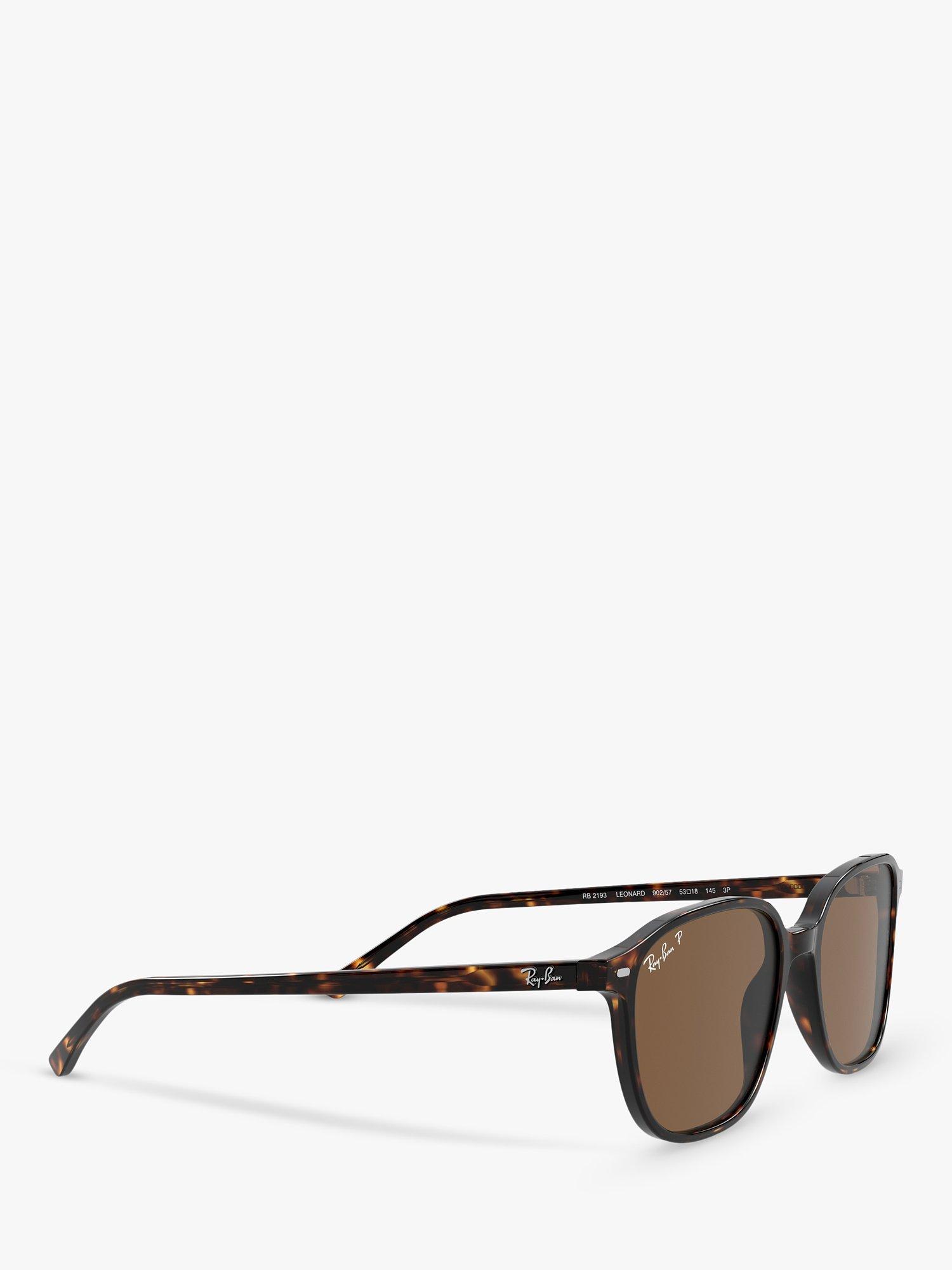 Product image 11 of 11, which shows Ray-Ban RB2193 Unisex Polarised Square Sunglasses, Havana/Brown