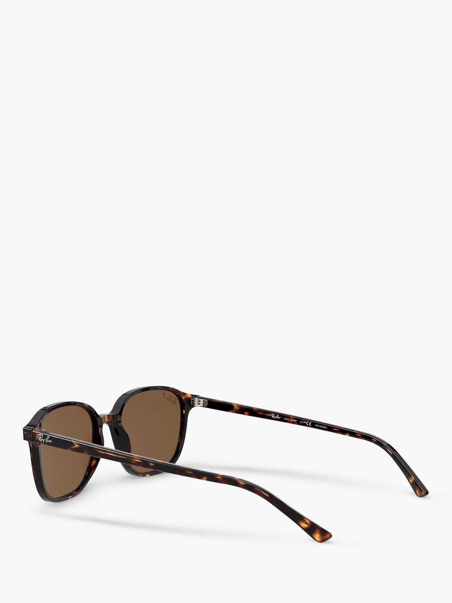 Product image 5 of 11, which shows Ray-Ban RB2193 Unisex Polarised Square Sunglasses, Havana/Brown