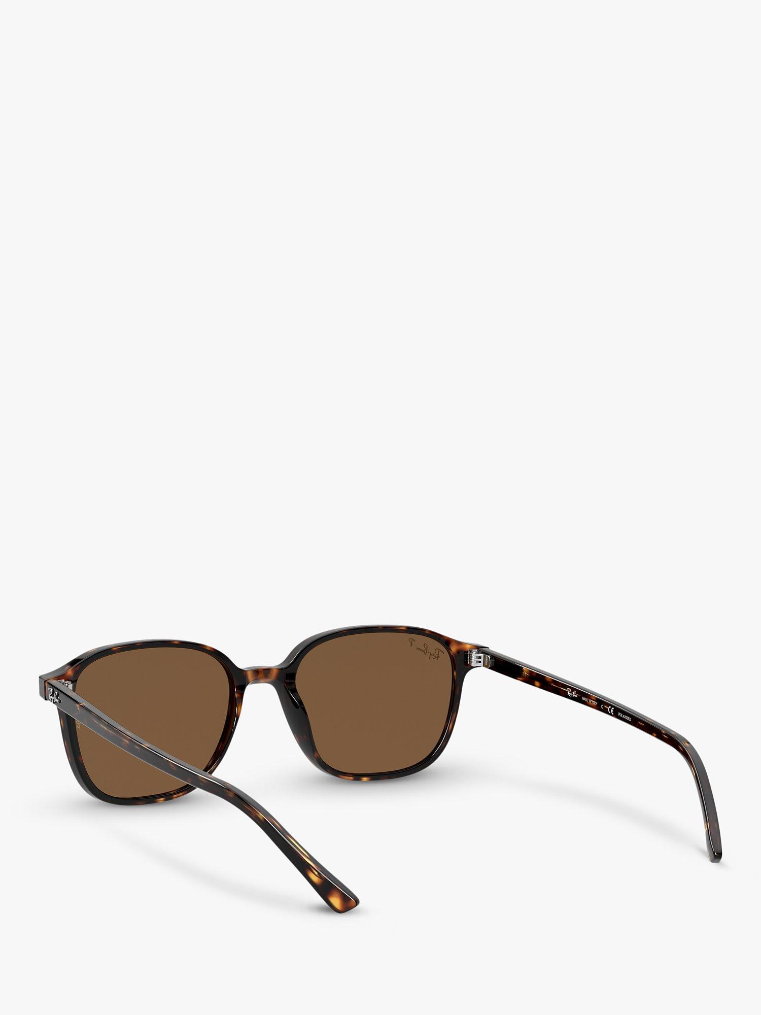 Product image 6 of 11, which shows Ray-Ban RB2193 Unisex Polarised Square Sunglasses, Havana/Brown