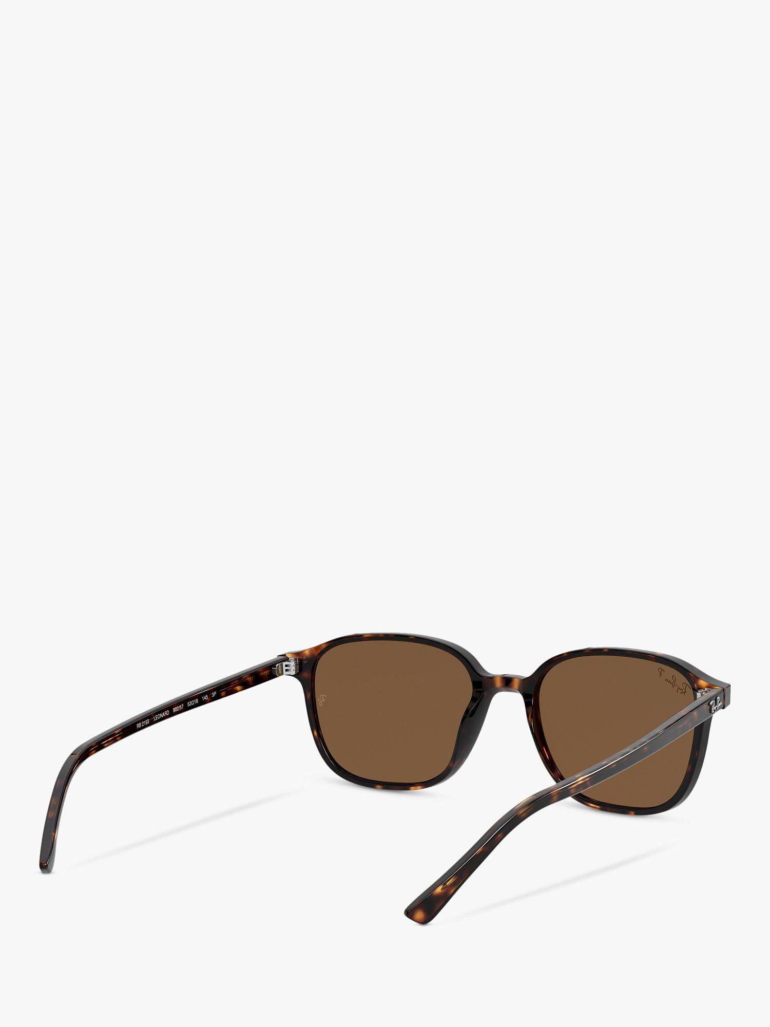 Product image 8 of 11, which shows Ray-Ban RB2193 Unisex Polarised Square Sunglasses, Havana/Brown