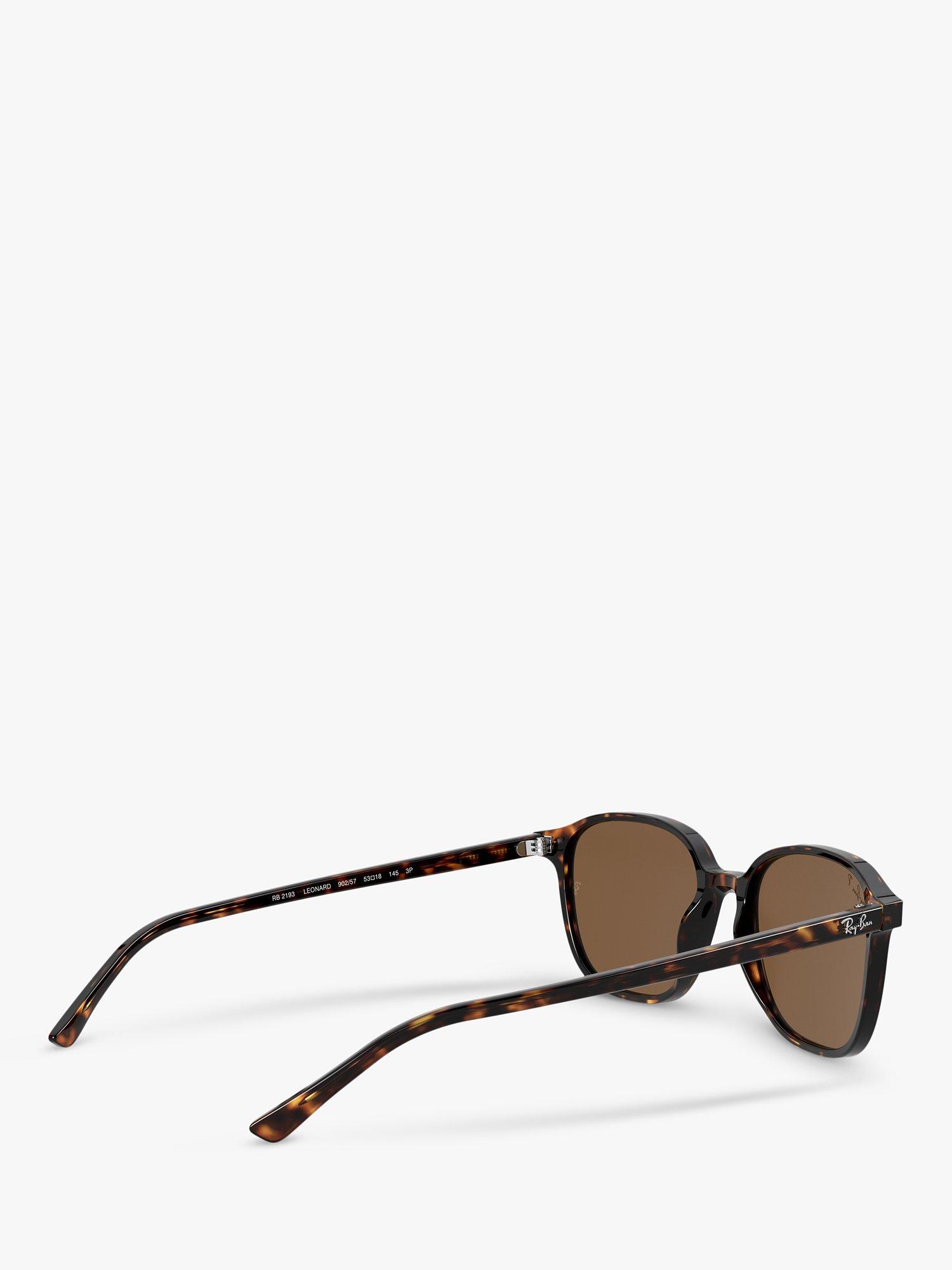 Product image 9 of 11, which shows Ray-Ban RB2193 Unisex Polarised Square Sunglasses, Havana/Brown