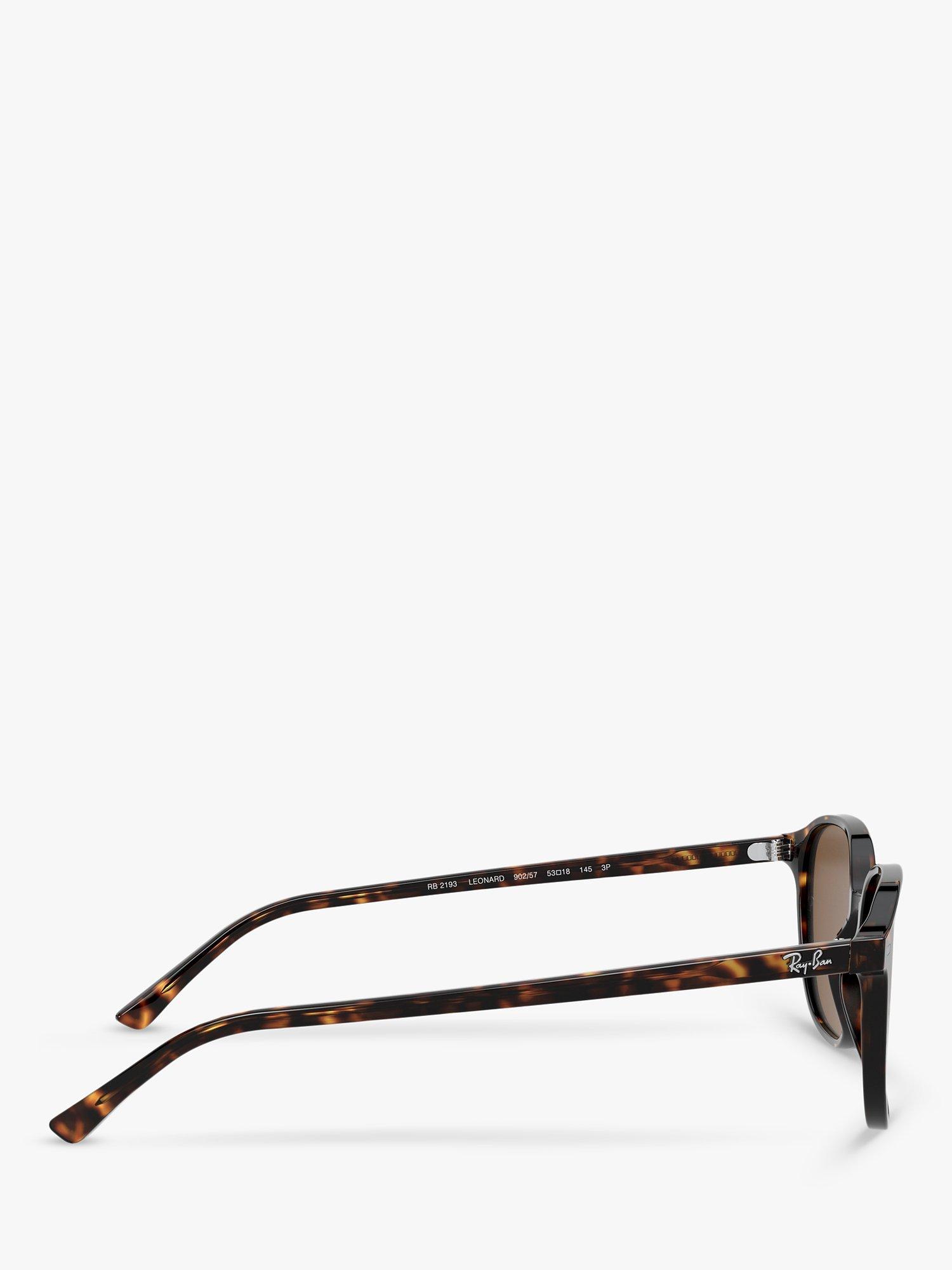 Product image 10 of 11, which shows Ray-Ban RB2193 Unisex Polarised Square Sunglasses, Havana/Brown