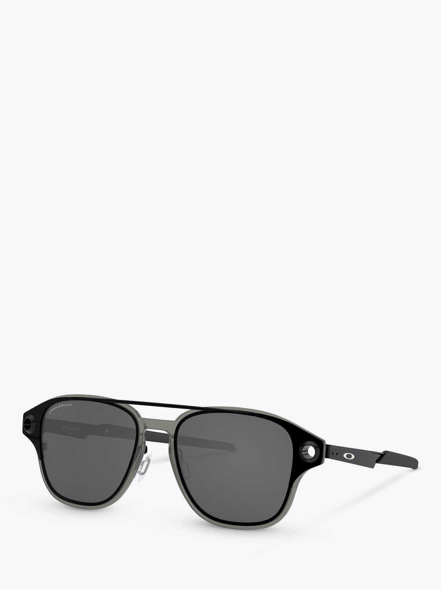 Oakley OO6042 Men's Coldfuse Polarised Square Sunglasses, Polished Black/Grey