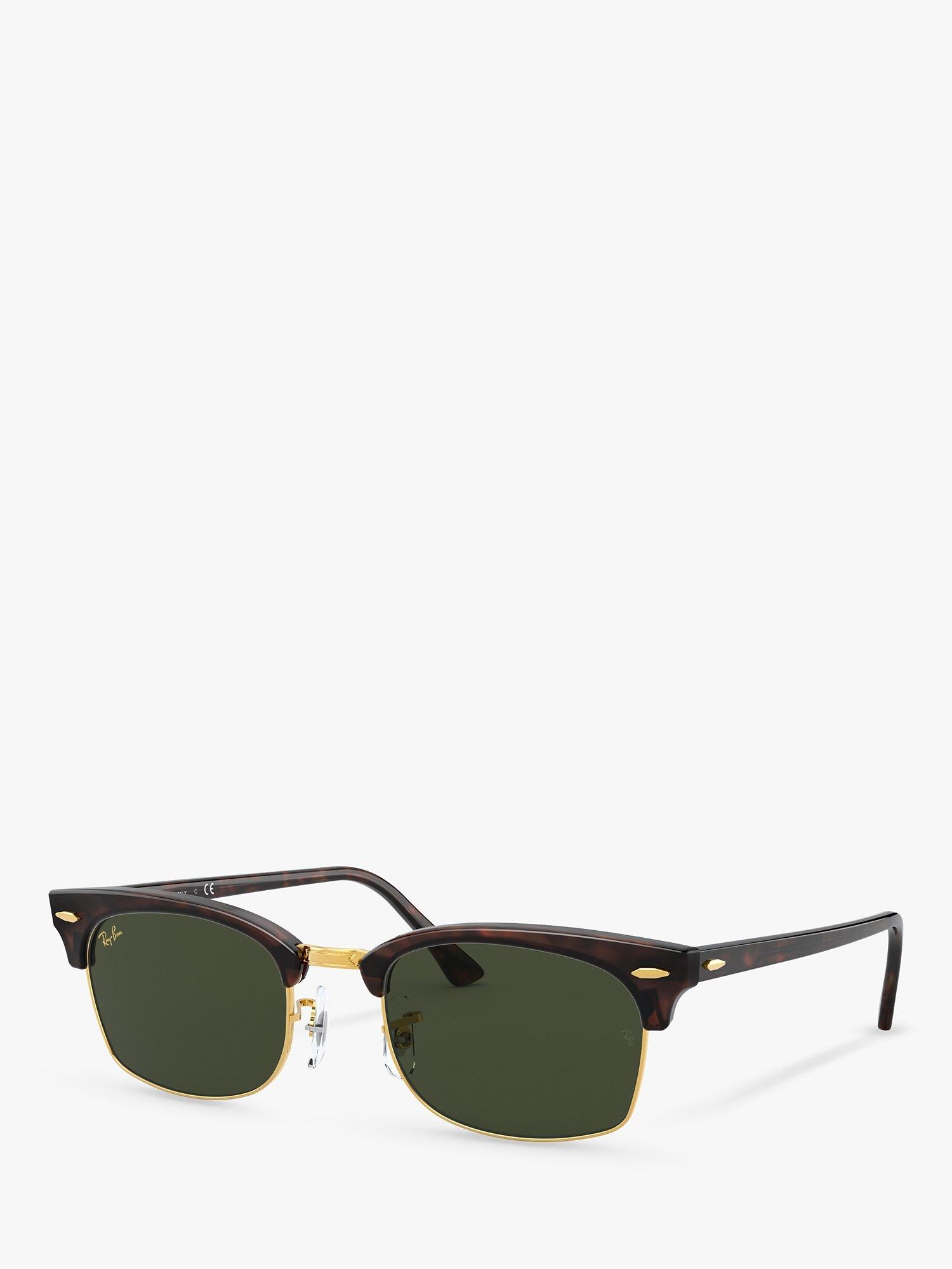 Ray-Ban RB3916 Unisex Rectangular Sunglasses, Mock Tortoise/Green