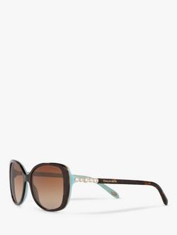 Tiffany & Co TF4121B Women's Rectangular Sunglasses - view 2, Havana/Brown Gradient