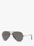 Ray-Ban RB3025 Unisex Polarised Aviator Sunglasses, Black/Grey