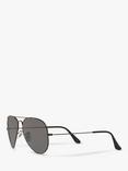 Ray-Ban RB3025 Unisex Polarised Aviator Sunglasses, Black/Grey