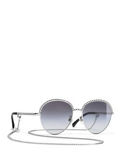 CHANEL Oval Sunglasses CH4242 Silver/Grey Gradient, Silver/Grey Gradient