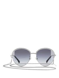 CHANEL Oval Sunglasses CH4242 Silver/Grey Gradient - view 2, Silver/Grey Gradient