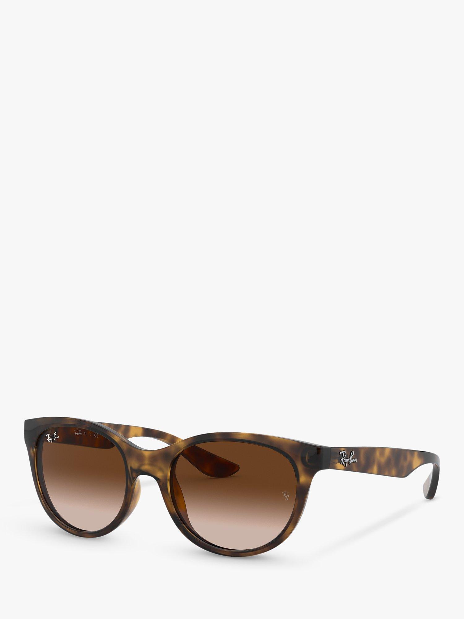 Ray-Ban Junior RJ9068S Oval Sunglasses, Havana/Brown Gradient